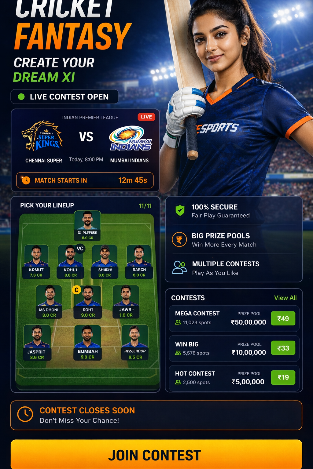 Come Play Game cricket matchday visual