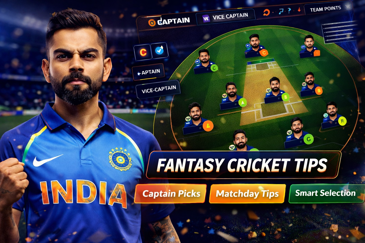 Come Play Game role based fantasy cricket checklist