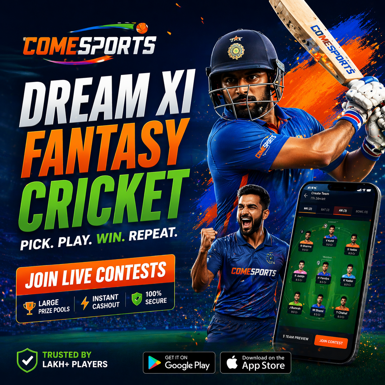 Come Play Game fantasy sports main visual